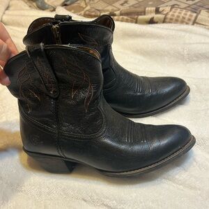 Ariat Black Leather Ankle Booties